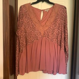 Wonderly Long Sleeve Pink Top
